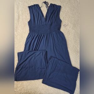 Blue Sleeveless Jumpsuit